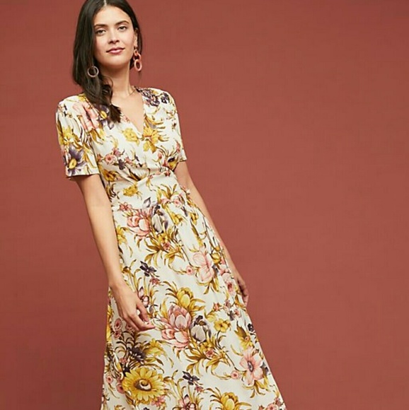 sunflower wrap dress